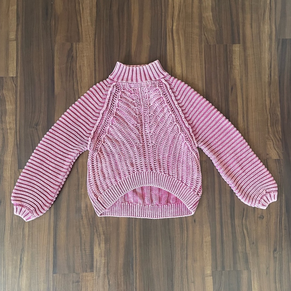Free People faded pink knit sweater